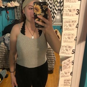 Grey ribbed tank top